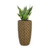 10.6" Self-watering Wicker Planter - Garden Decoration Pot - Natural - Round