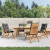 Reclining Patio Chairs with Cushions 4 pcs Solid Wood Teak