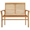 Patio Bench with Cream White Cushion 44.1" Solid Teak Wood