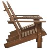 Patio Adirondack Chairs with Tea Table Solid Wood Fir Brown