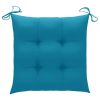 Patio Chairs with Light Blue Cushions 8 pcs Solid Teak Wood