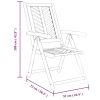 Reclining Patio Chairs 3 pcs Solid Wood Acacia