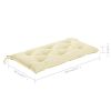 Patio Bench with Cream White Cushion 44.1" Solid Teak Wood
