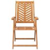 Reclining Patio Chairs 3 pcs Solid Wood Acacia