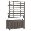 Storage Box with Trellis Gray 39"x19.7"x63" Solid Wood Acacia