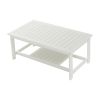 HIPS All-Weather Coffee Table, Outdoor / Indoor Use All Weather Hips 2 Tier Patio Adirondack Coffee Table, White