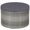 4 Piece Patio Lounge Set with Cushions Poly Rattan Gray
