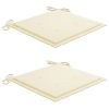 Patio Chairs with Cream Cushions 2 pcs Solid Teak Wood