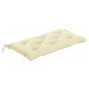 Patio Bench with Cream White Cushion 44.1" Solid Teak Wood