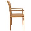 Patio Bench with Cream White Cushion 44.1" Solid Teak Wood