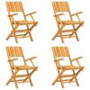 5 Piece Patio Dining Set Solid Wood Teak