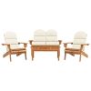 4 Piece Adirondack Patio Lounge Set Solid Wood Acacia