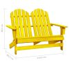 2-Seater Patio Adirondack Chair Solid Wood Fir Yellow