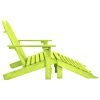 2-Seater Patio Adirondack Chair&Ottoman Fir Wood Green