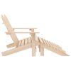 2-Seater Patio Adirondack Chair & Ottoman Fir Wood