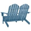 2-Seater Patio Adirondack Chair Solid Wood Fir Blue
