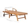 Sun Loungers 2 pcs with Cream Cushion Solid Teak Wood