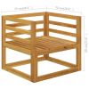5 Piece Patio Lounge Set with Cushion Cream Solid Acacia Wood