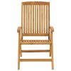 Reclining Patio Chairs with Cushions 4 pcs Solid Wood Teak