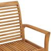 Patio Bench with Cream White Cushion 44.1" Solid Teak Wood