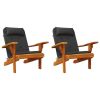 Adirondack Chair Cushions 2 pcs Black Oxford Fabric