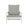 HIPS All-Weather Outdoor Single Sofa with Cushion, White/Grey