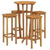 5 Piece Patio Bar Set Solid Wood Acacia