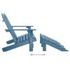 2-Seater Patio Adirondack Chair&Ottoman Fir Wood Blue