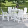 HIPS Bar Chair with Armrest,Patio Bar Chair Set of 2, White
