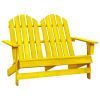 2-Seater Patio Adirondack Chair Solid Wood Fir Yellow