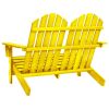 2-Seater Patio Adirondack Chair Solid Wood Fir Yellow