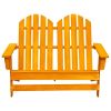 2-Seater Patio Adirondack Chair Solid Wood Fir Orange