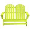 2-Seater Patio Adirondack Chair Solid Wood Fir Green
