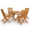 5 Piece Patio Dining Set Solid Teak Wood