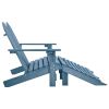 2-Seater Patio Adirondack Chair&Ottoman Fir Wood Blue