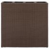 Garden Raised Bed with 4 Pots 2 pcs Poly Rattan Brown