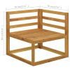 5 Piece Patio Lounge Set with Cushion Cream Solid Acacia Wood