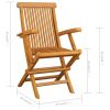Patio Chairs with Cream Cushions 2 pcs Solid Teak Wood