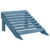 2-Seater Patio Adirondack Chair&Ottoman Fir Wood Blue