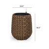 13.4" Self-watering Wicker Planter - Garden Decoration Pot - Natural - Round