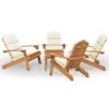 5 Piece Adirondack Patio Lounge Set Solid Wood Acacia