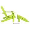 2-Seater Patio Adirondack Chair&Ottoman Fir Wood Green