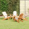 5 Piece Adirondack Patio Lounge Set Solid Wood Acacia