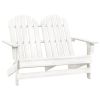2-Seater Patio Adirondack Chair Solid Wood Fir White