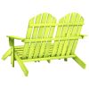 2-Seater Patio Adirondack Chair&Ottoman Fir Wood Green