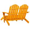 2-Seater Patio Adirondack Chair&Ottoman Fir Wood Orange