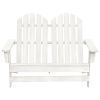 2-Seater Patio Adirondack Chair Solid Wood Fir White
