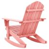 Patio Adirondack Rocking Chair Solid Fir Wood Pink