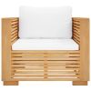 Patio Sofa Chair with Cream Cushions Solid Wood Teak