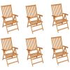 Patio Chairs 6 pcs with Cream Cushions Solid Teak Wood